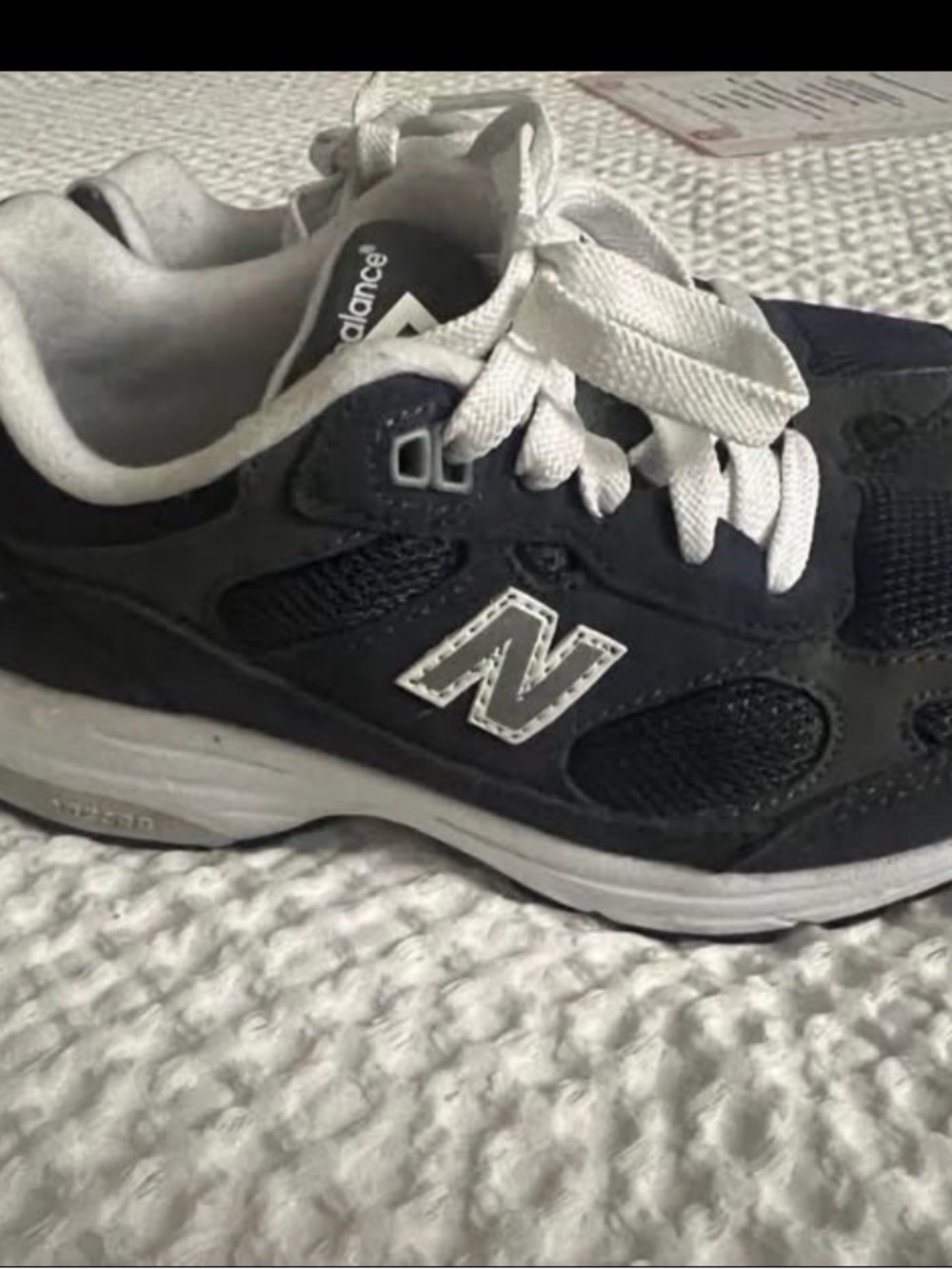 New Balance Kids Navy and White Sneakers